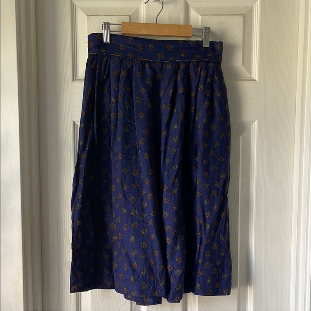 Vintage Made in USA Navy Pleated Culottes Wide Leg Pants 8